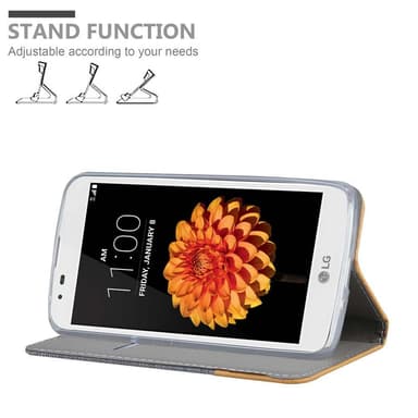 LG K7 2016 Plånboksfodral Skal (Grå)