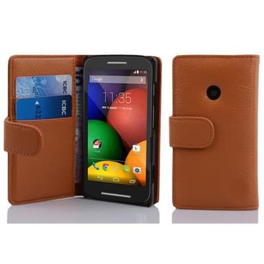 Skal Motorola MOTO E Plånboksfodral (Brun)