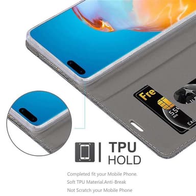 Huawei P40 PRO / P40 PRO+ Plånboksfodral Skal (Grå)