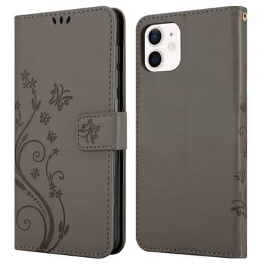 iPhone 12 MINI Plånboksfodral Skal (Grå)