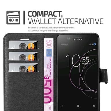 Sony Xperia XZ1 COMPACT Plånboksfodral Skal (Svart)