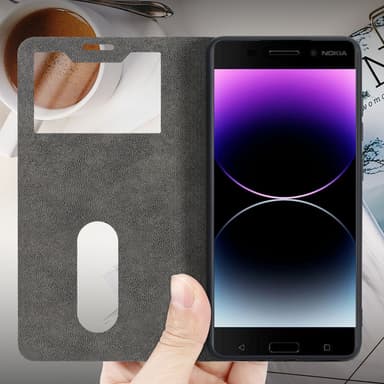 Nokia 6,1 Plånboksfodral Skal (Svart)