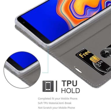 Samsung Galaxy J6 PLUS Plånboksfodral Skal (Grå)