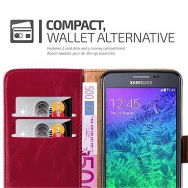 Samsung Galaxy ALPHA Plånboksfodral Skal (Röd)