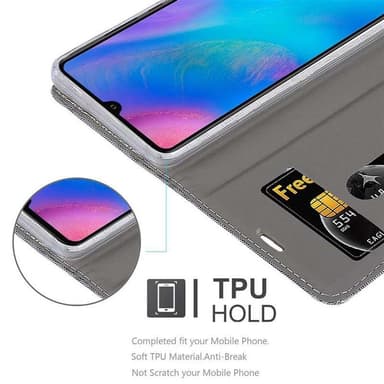 Huawei P30 Plånboksfodral Skal (Grå)