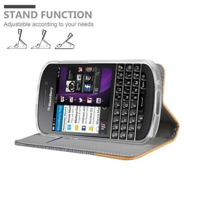 Blackberry Q10 Plånboksfodral Skal (Grå)