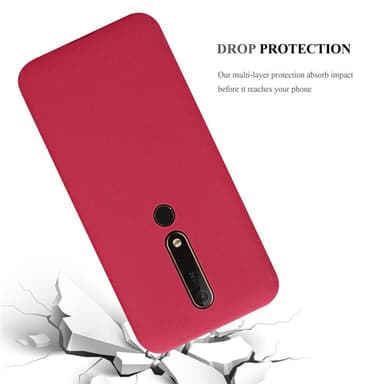 Skal Nokia 6.1 Fodral Case (Röd)