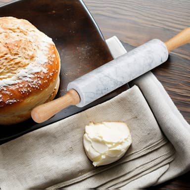 Kavel av marmor Degkavel bakrulle (Vit)