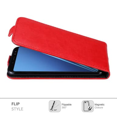 Samsung Galaxy A8 2018 Flipfodral Skal (Röd)