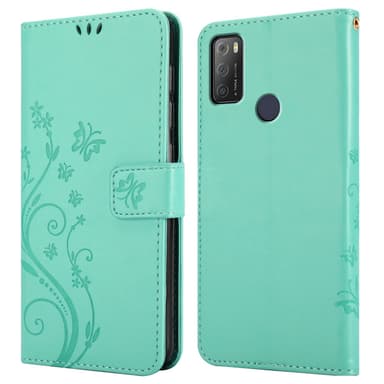 Alcatel 1S 2021 / 3L 2021 Plånboksfodral Skal (Turkos)