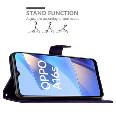 Oppo A16s / A54s Plånboksfodral Skal (Lila)