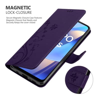 Oppo A16s / A54s Plånboksfodral Skal (Lila)