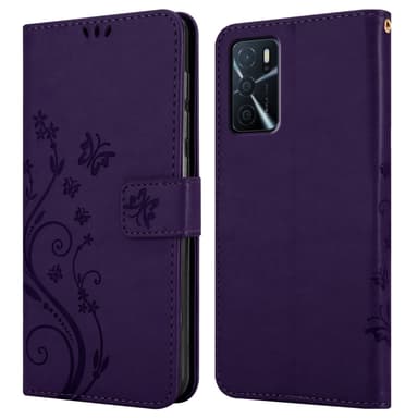 Oppo A16s / A54s Plånboksfodral Skal (Lila)