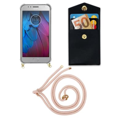 Motorola MOTO G5S PLUS Skal Fodral Kedja (Rosa)