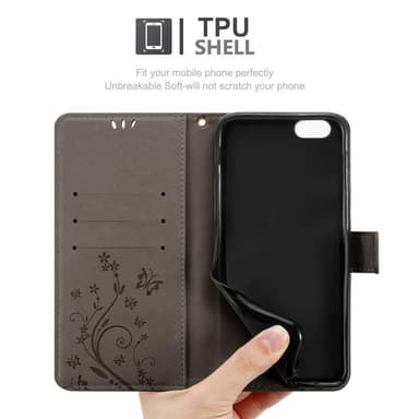 iPhone 6 PLUS / 6S PLUS Plånboksfodral Skal (Grå)