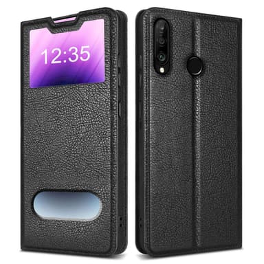 Huawei P30 LITE Plånboksfodral Skal (Svart)