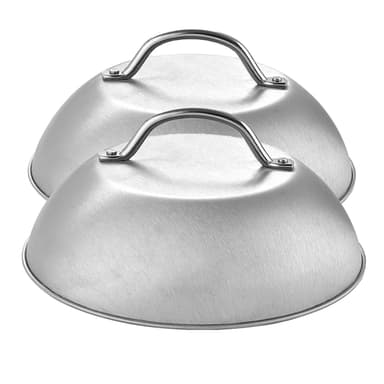 2x Smältkupol i rostfritt stål smältklocka (Silver)