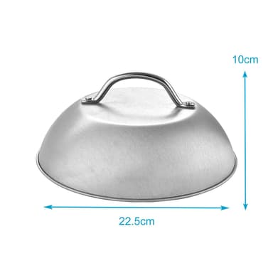 2x Smältkupol i rostfritt stål smältklocka (Silver)