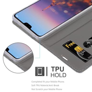 Huawei P20 PRO / P20 PLUS Plånboksfodral Skal (Grå)