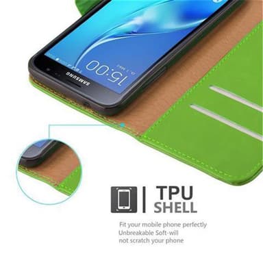 Samsung Galaxy J3 2016 Plånboksfodral Skal (Grön)