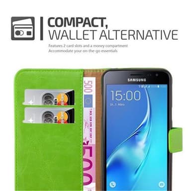 Samsung Galaxy J3 2016 Plånboksfodral Skal (Grön)