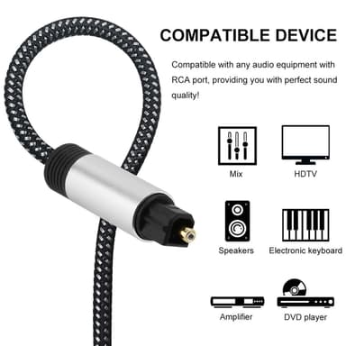 Digital ljudkabel 1m Toslink kabel kabel för stereo