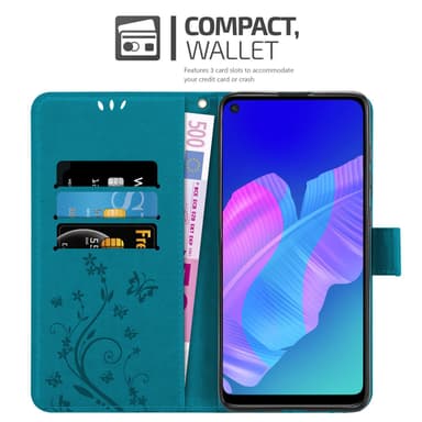 Huawei P40 LITE E Plånboksfodral Skal (Blå)