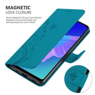 Huawei P40 LITE E Plånboksfodral Skal (Blå)