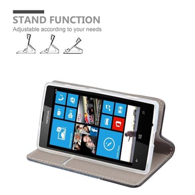 Nokia Lumia 520 / 521 Plånboksfodral Skal (Blå)