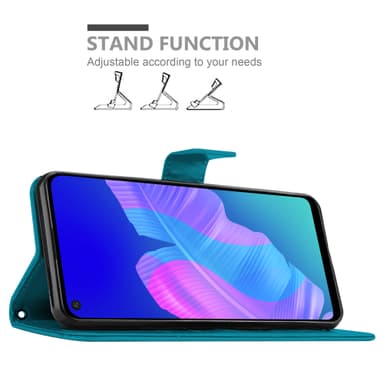 Huawei P40 LITE E Plånboksfodral Skal (Blå)