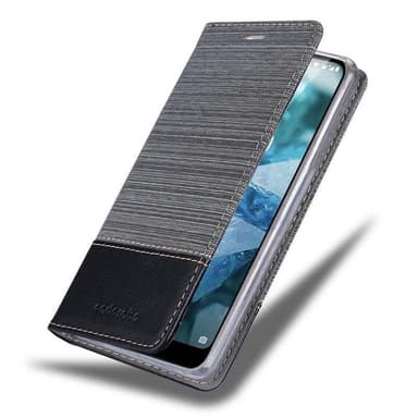 Nokia 7.1 Plånboksfodral Skal (Grå)