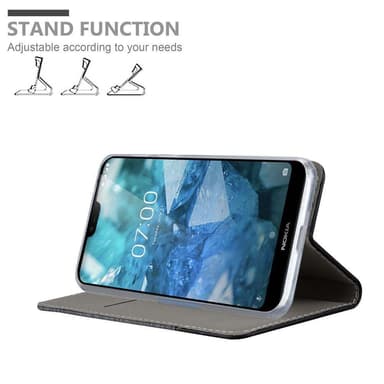 Nokia 7.1 Plånboksfodral Skal (Grå)