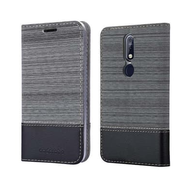 Nokia 7.1 Plånboksfodral Skal (Grå)