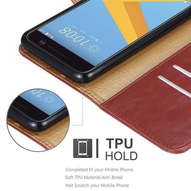 HTC ONE M10 Plånboksfodral Skal (Röd)