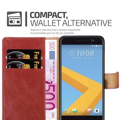 HTC ONE M10 Plånboksfodral Skal (Röd)