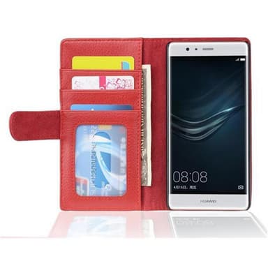 Huawei P9 Plånboksfodral Skal (Röd)