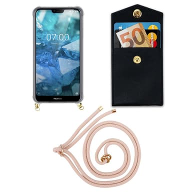 Nokia 7.1 Skal Fodral Kedja (Rosa)