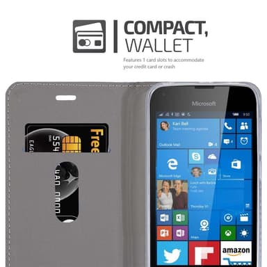 Nokia Lumia 550 Plånboksfodral Skal (Blå)