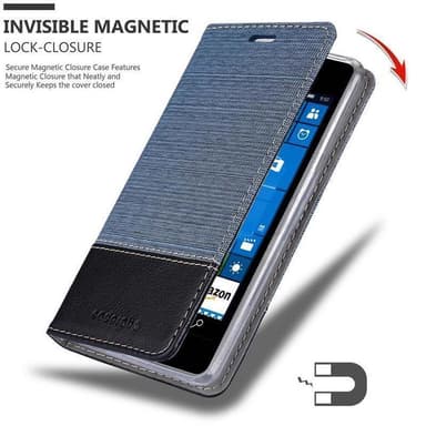 Nokia Lumia 550 Plånboksfodral Skal (Blå)