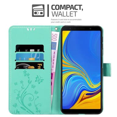 Samsung Galaxy A7 2018 Plånboksfodral Skal (Turkos)