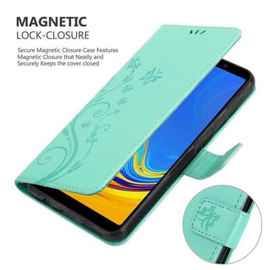 Samsung Galaxy A7 2018 Plånboksfodral Skal (Turkos)