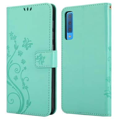 Samsung Galaxy A7 2018 Plånboksfodral Skal (Turkos)