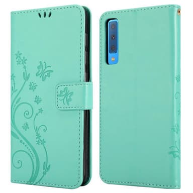Samsung Galaxy A7 2018 Plånboksfodral Skal (Turkos)