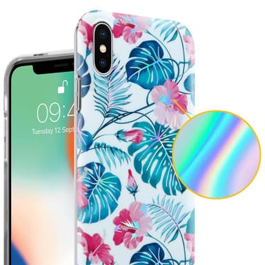 iPhone X / XS Fodral Skal Blommor (Vit)