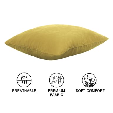 Kuddfodral 40x40 cm dekorativt i sammet (gul)