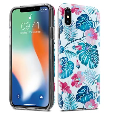 iPhone X / XS Fodral Skal Blommor (Vit)