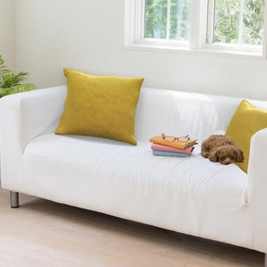 Kuddfodral 40x40 cm dekorativt i sammet (gul)