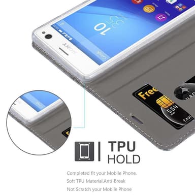 Sony Xperia C4 Plånboksfodral Skal (Grå)
