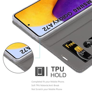 Samsung Galaxy A72 4G / 5G Plånboksfodral Skal (Grå)