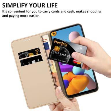 Samsung Galaxy A21s Plånboksfodral Skal (Blå)